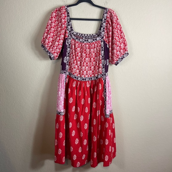 Anthropologie Maeve Short-Sleeve Square-Neck Midi Dress Size Small Petite - Picture 7 of 10